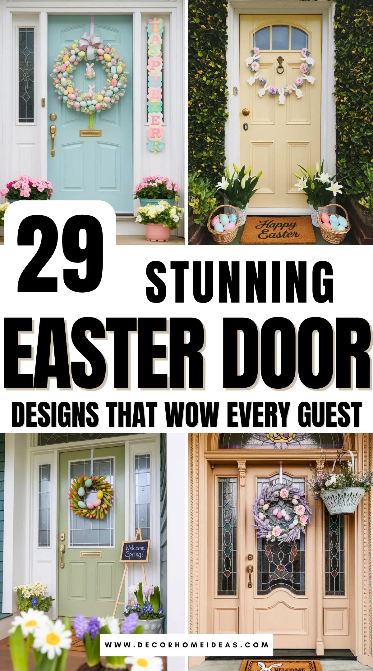 Get ready for spring with 29 charming Easter door decorations that will wow your neighbors and guests! From floral wreaths to bunny-inspired designs, these creative ideas are perfect for adding a festive, welcoming touch to your entryway. Find the perfect style to copy this season!