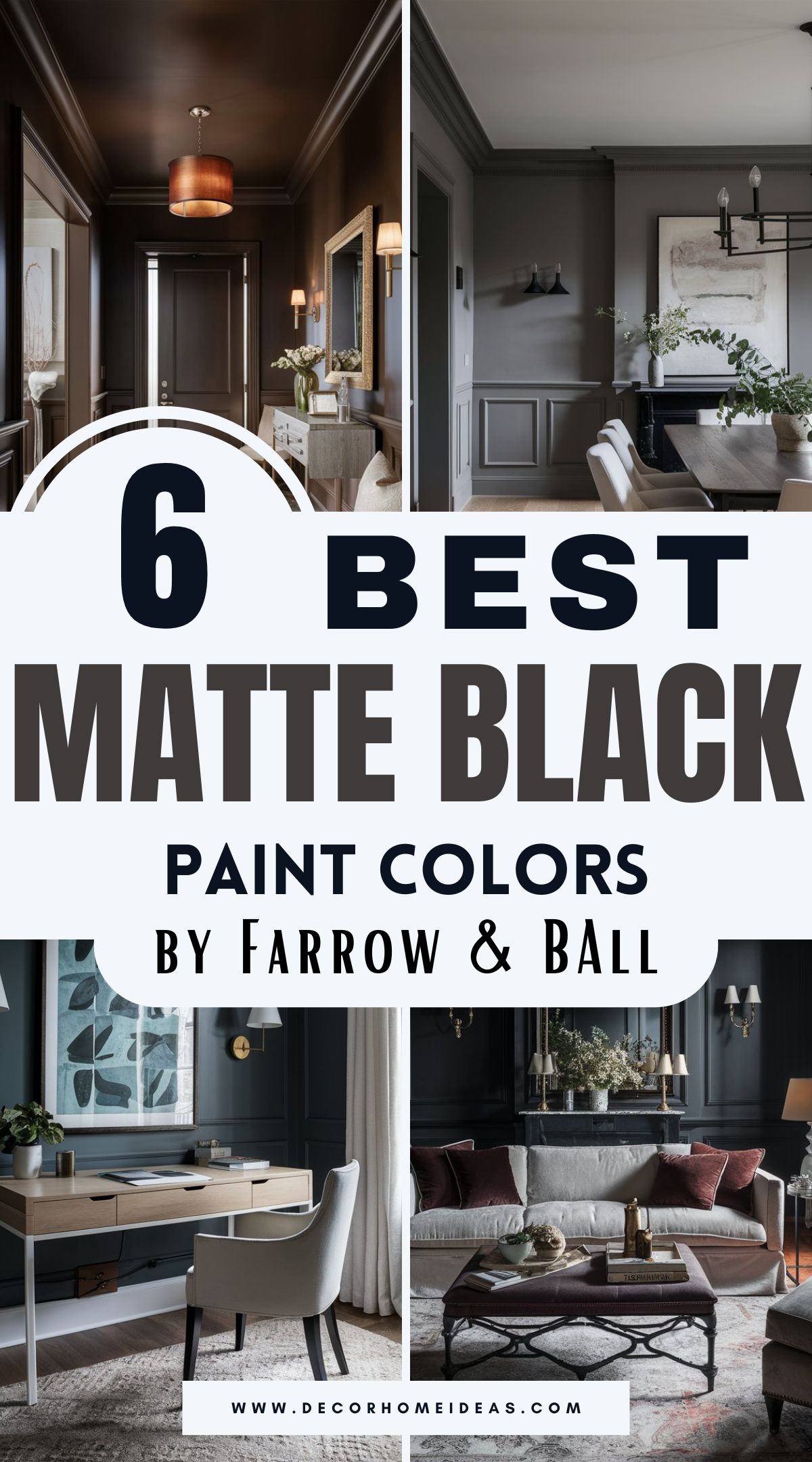 Matte black paint adds depth, drama, and sophistication to any space. Farrow & Ball offers some of the richest, most elegant shades to achieve that perfect moody aesthetic. From soft charcoal to deep, inky blacks, discover six of their best hues and see which one suits your style best!