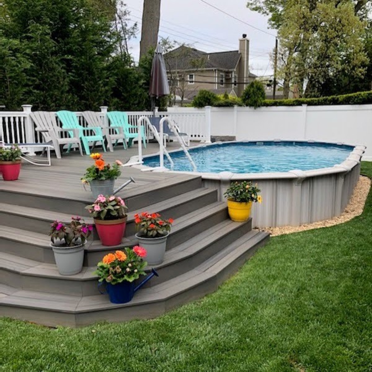 diy landscaping ideas for above ground pools 12