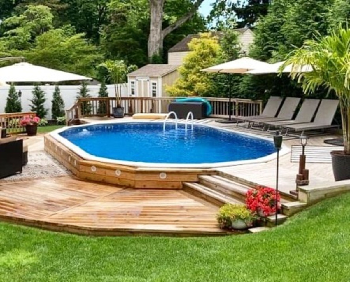 diy landscaping ideas for above ground pools 13