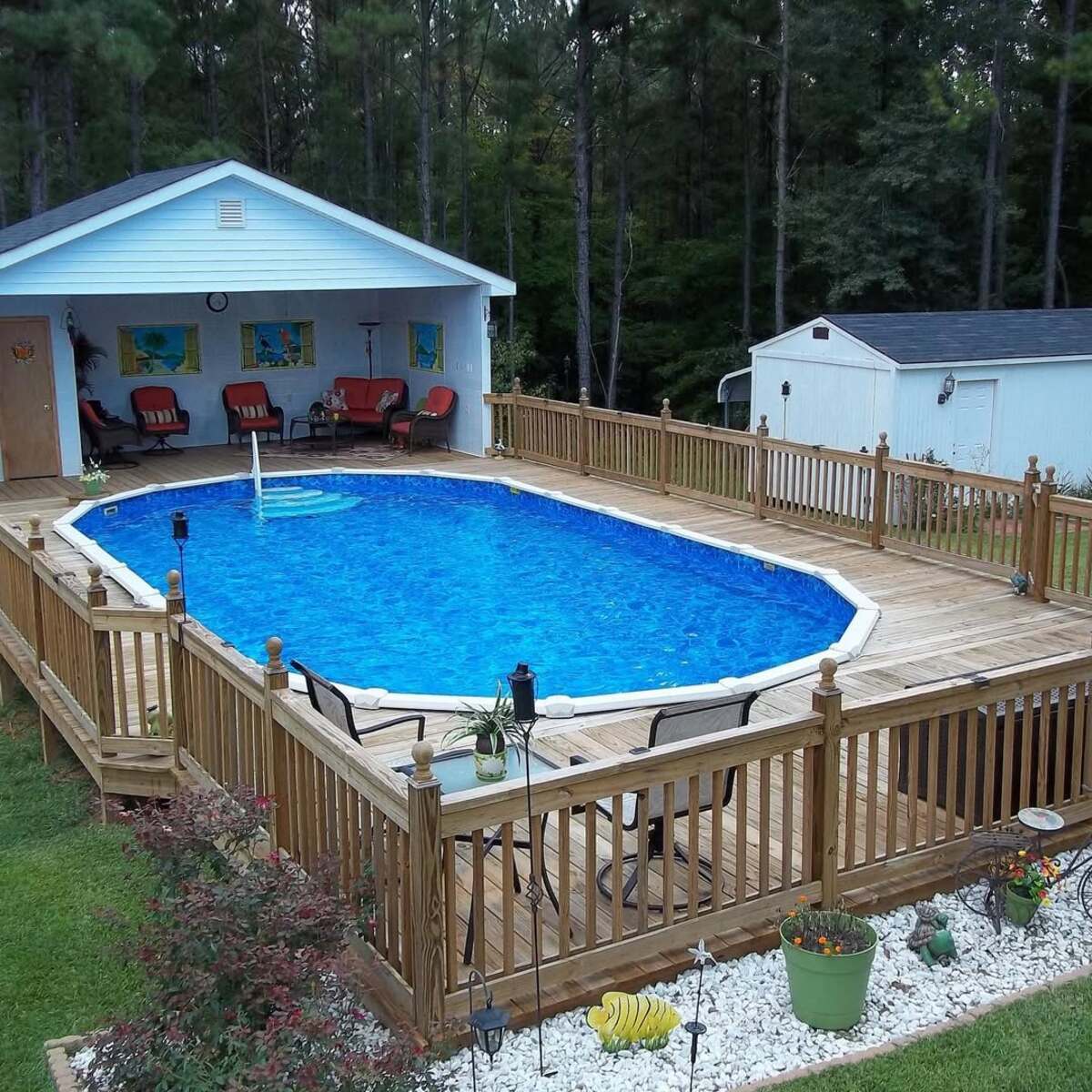 diy landscaping ideas for above ground pools 26