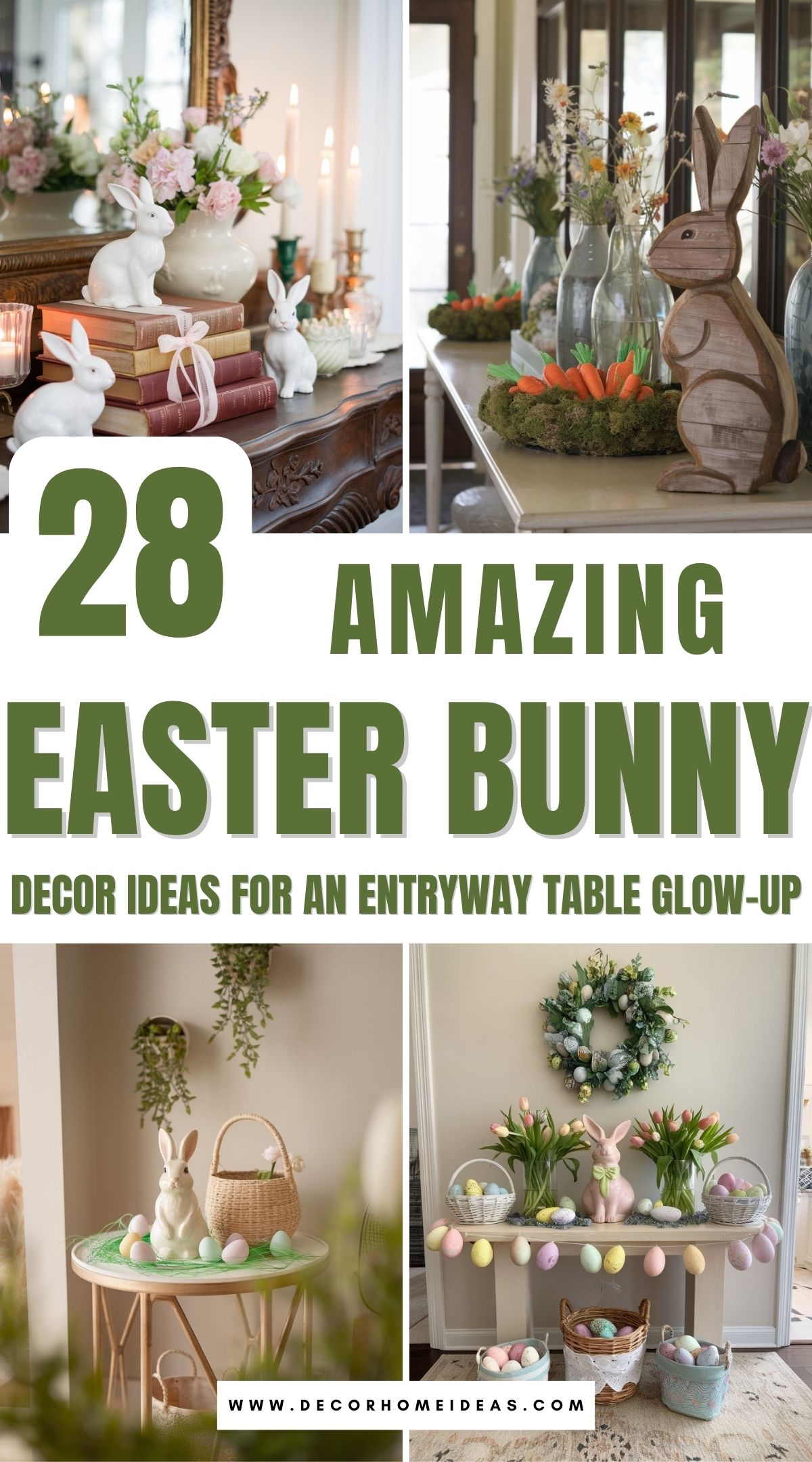 easter bunny entryway table decor 2