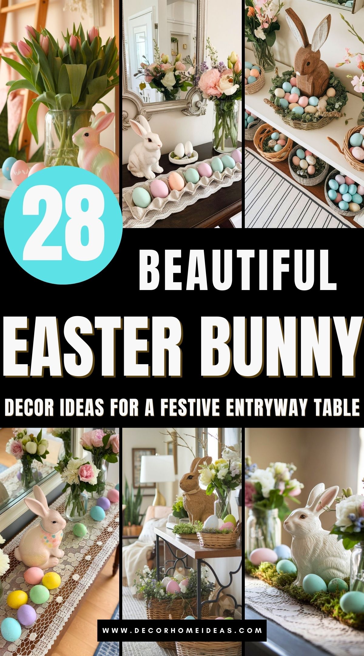 easter bunny entryway table decor 3