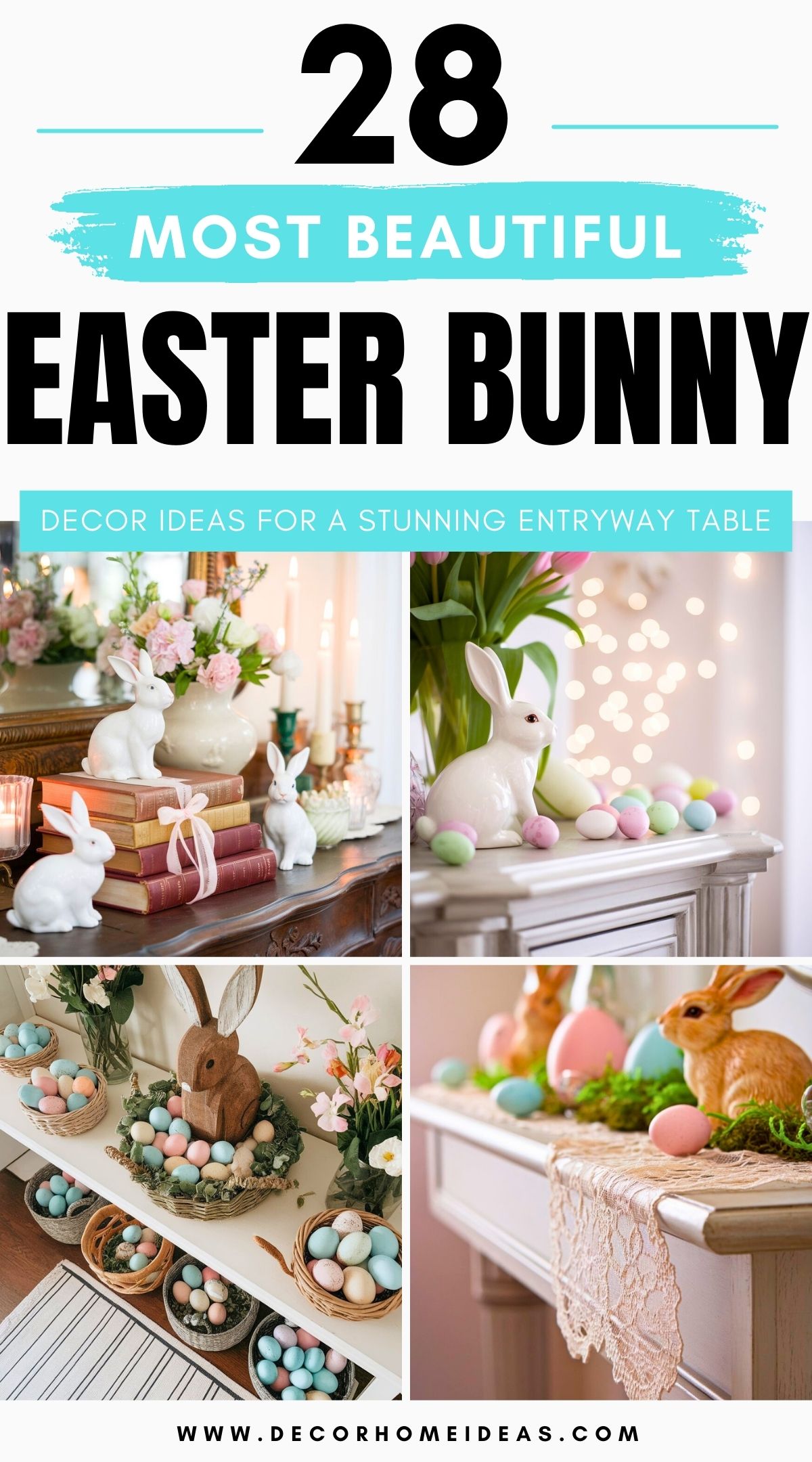 easter bunny entryway table decor 4