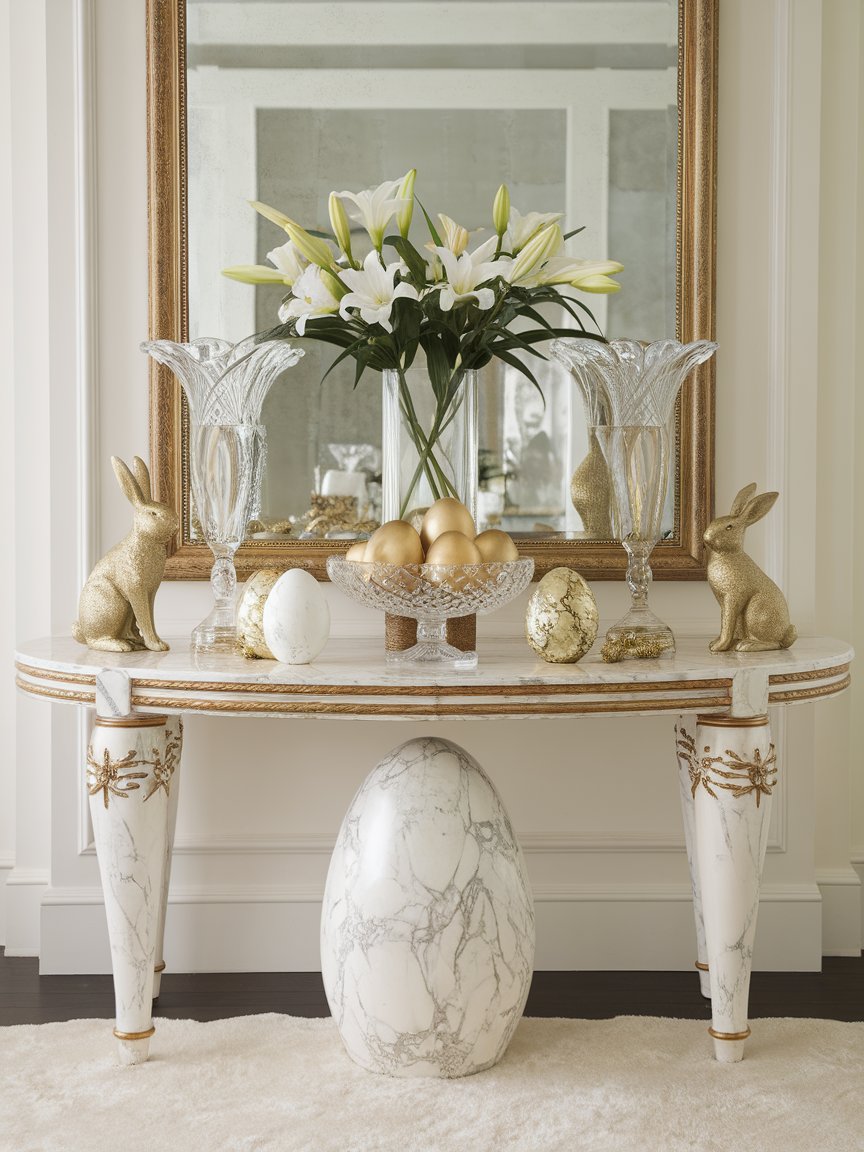 easter entryway table decor 12