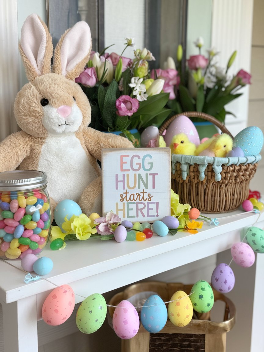 easter entryway table decor 17