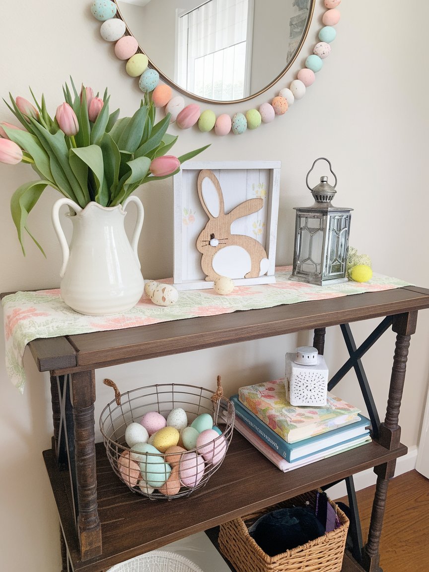 easter entryway table decor 18