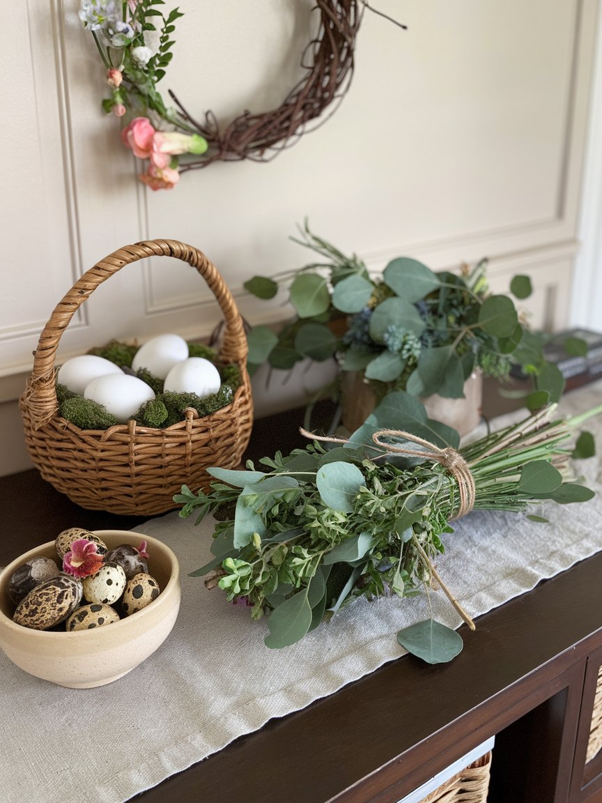 easter entryway table decor 19