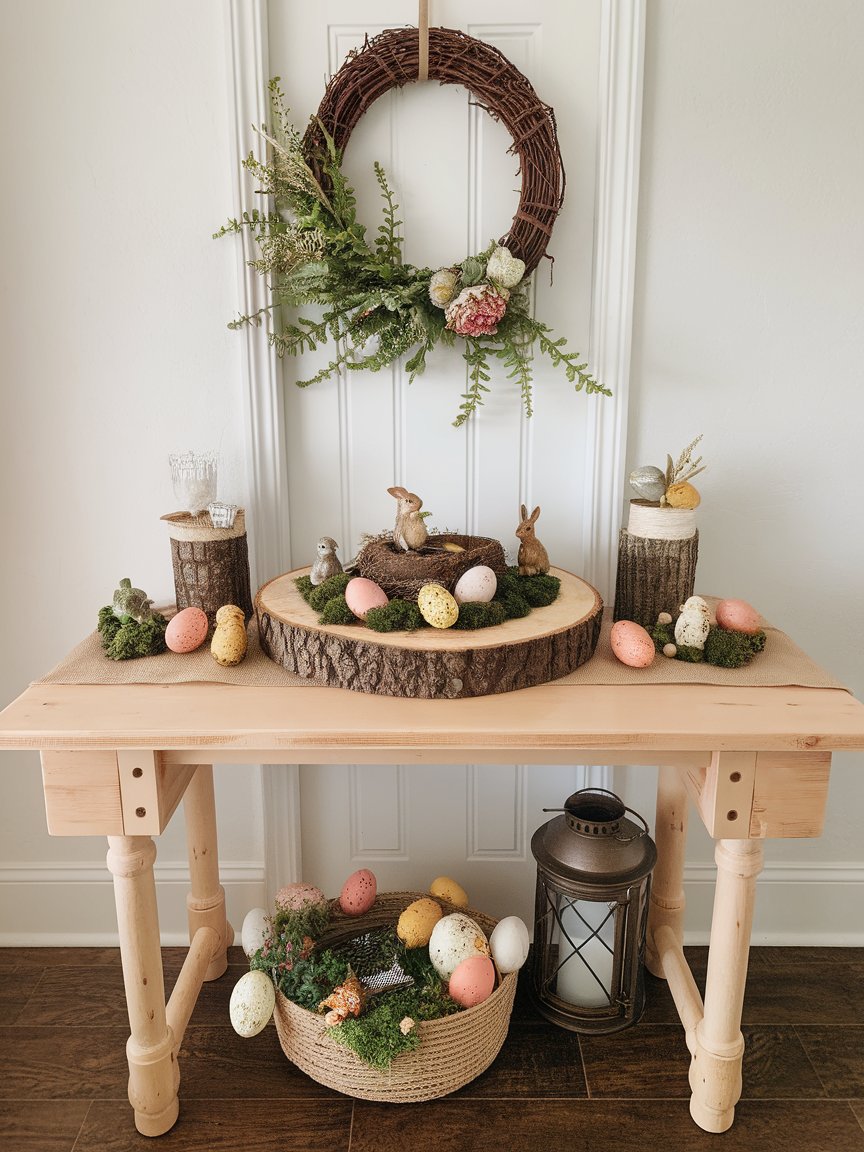 easter entryway table decor 21