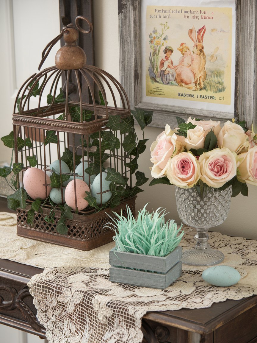 easter entryway table decor 3