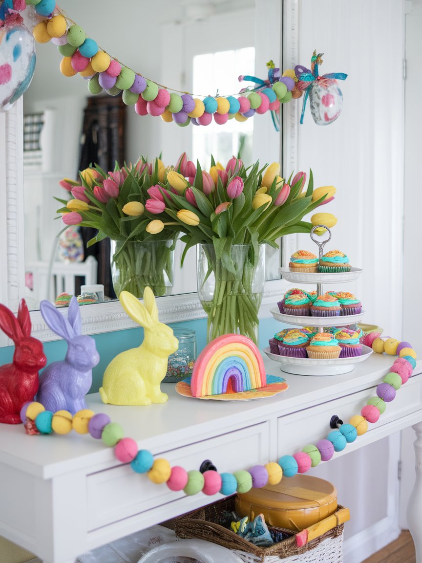 easter entryway table decor 7