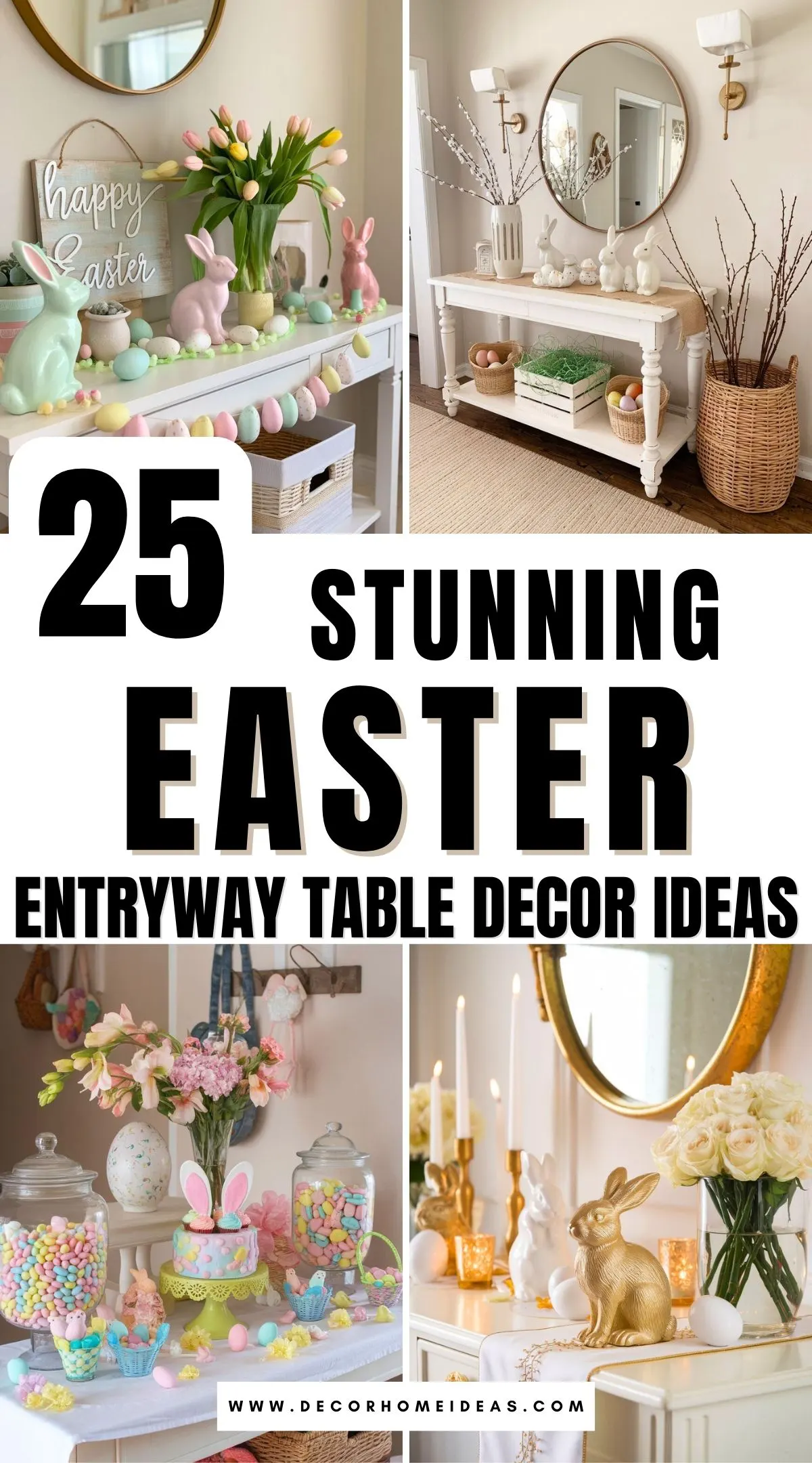 Transform your home this holiday with these 25 stunning Easter entryway table decor ideas! From colorful centerpieces to charming seasonal accents, these designs will wow your guests and create a welcoming atmosphere. Explore creative ways to style your entryway today!

