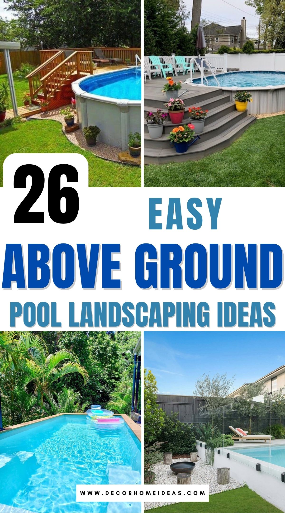 easy diy landscaping ideas for above ground pools 2