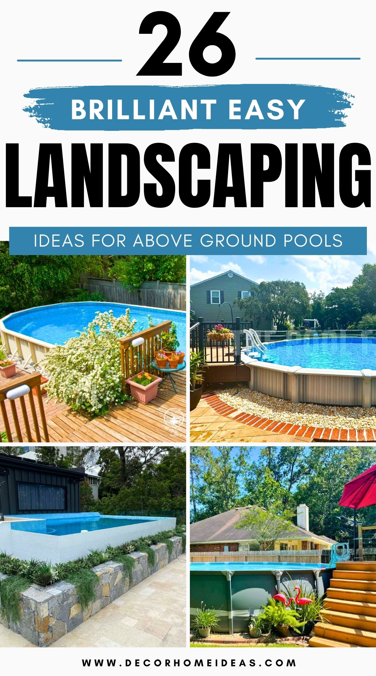 easy diy landscaping ideas for above ground pools 4