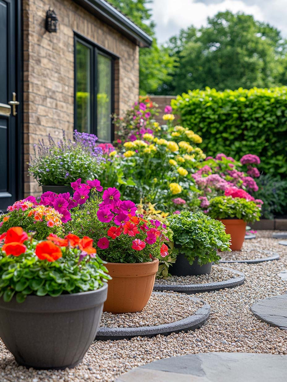 16. Pot Garden on Gravel Pathway