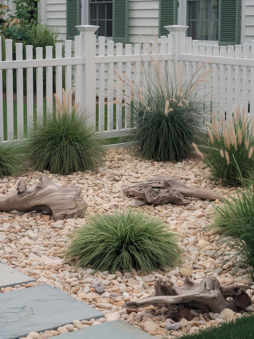 18. Coastal-Inspired Pebble Garden