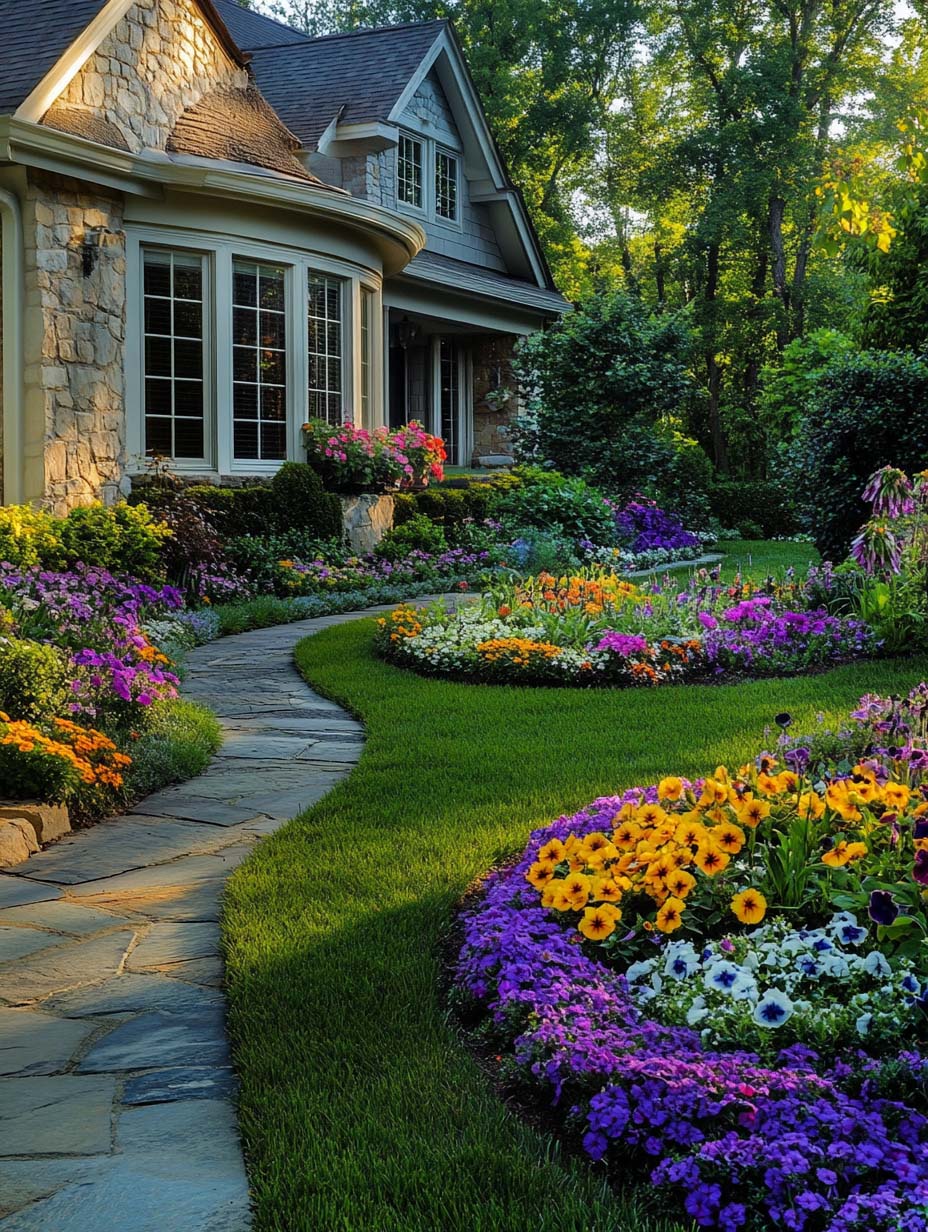 25. Cottage-Style Garden with Overflowing Blooms