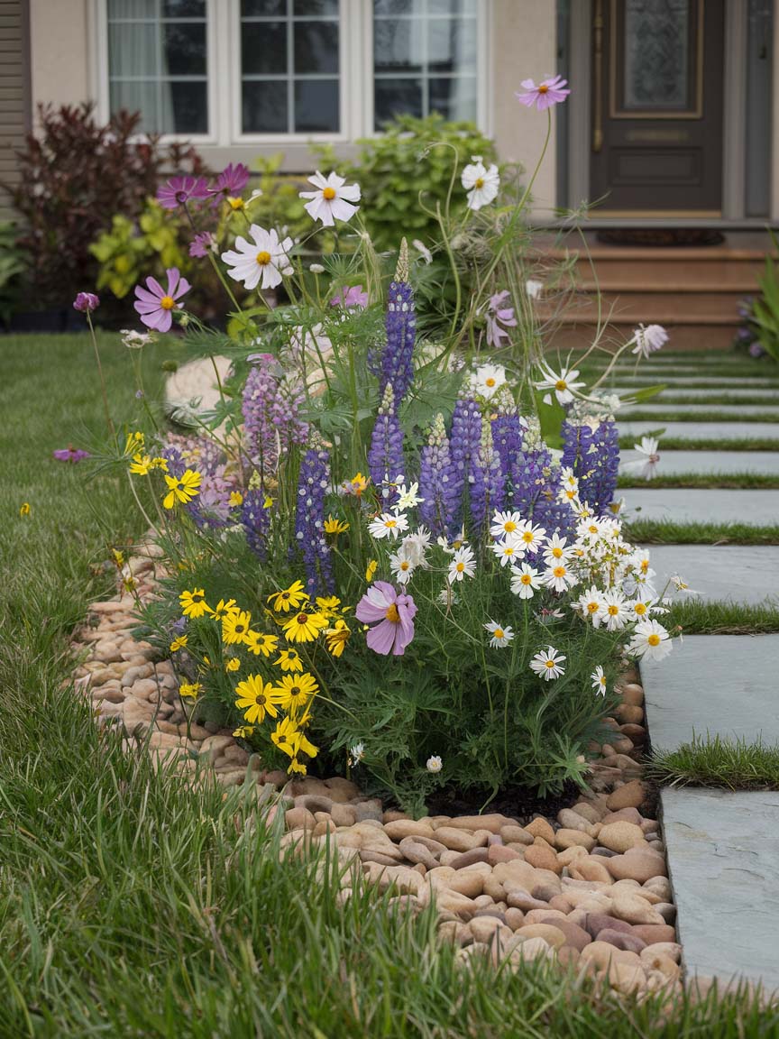 4. Cottage-Inspired Wildflower Border