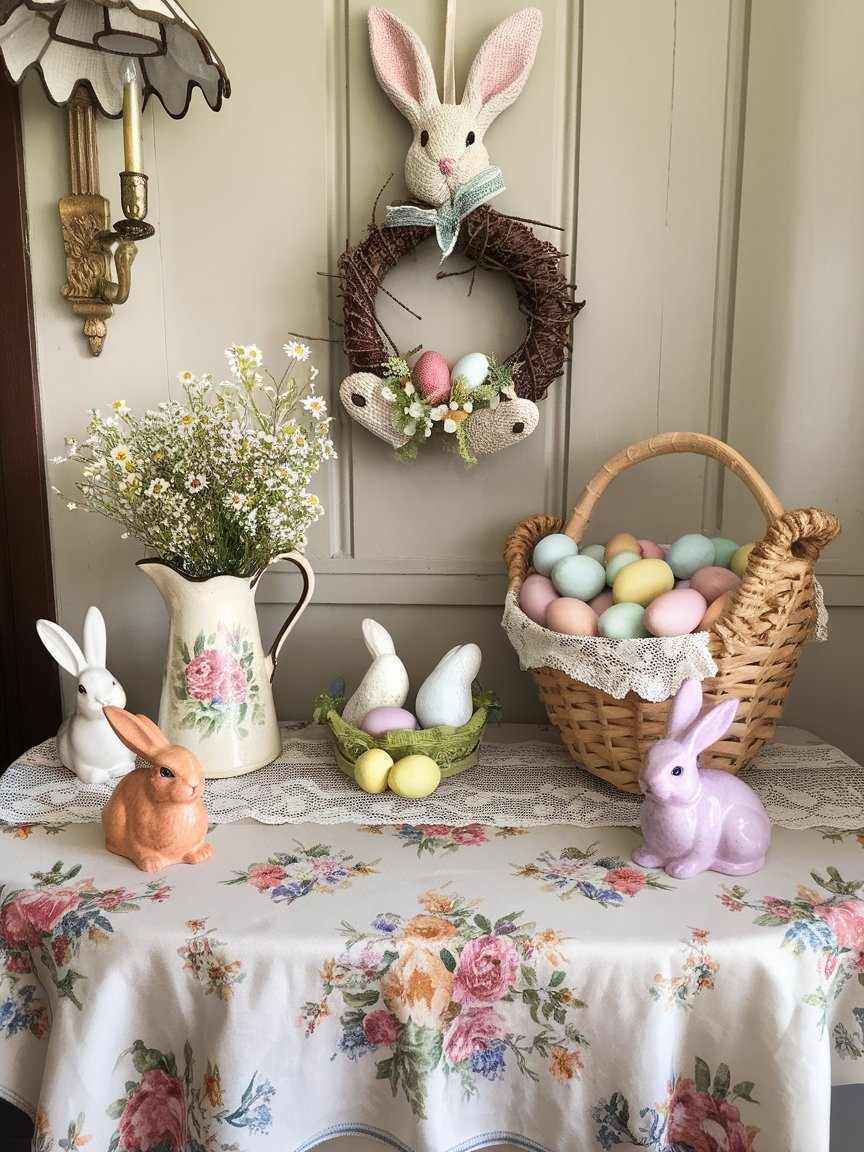 farmhouse easter entryway decor 1