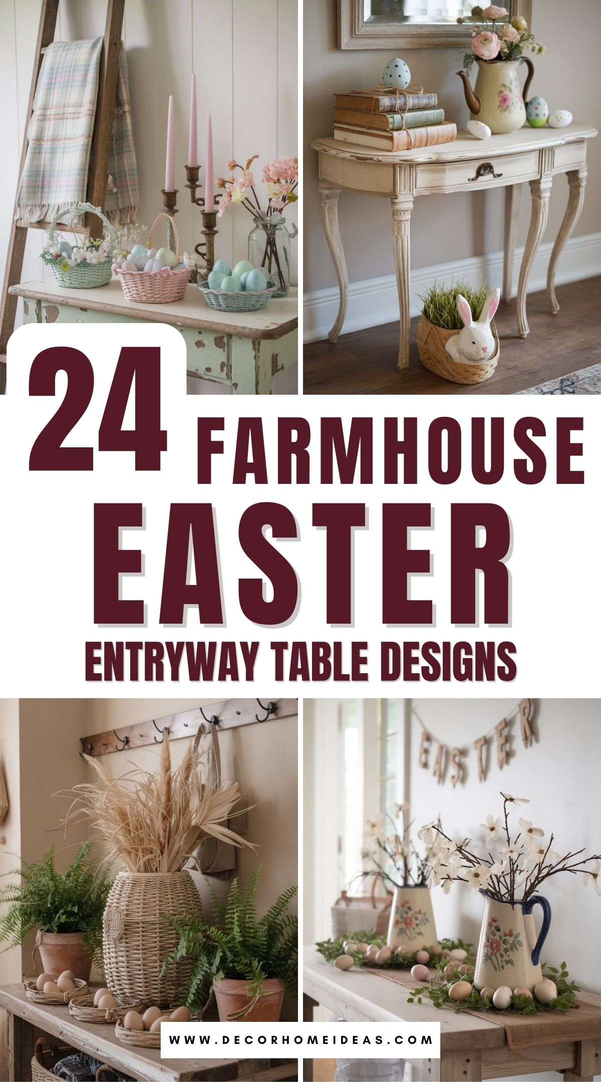 farmhouse easter entryway table decor 2