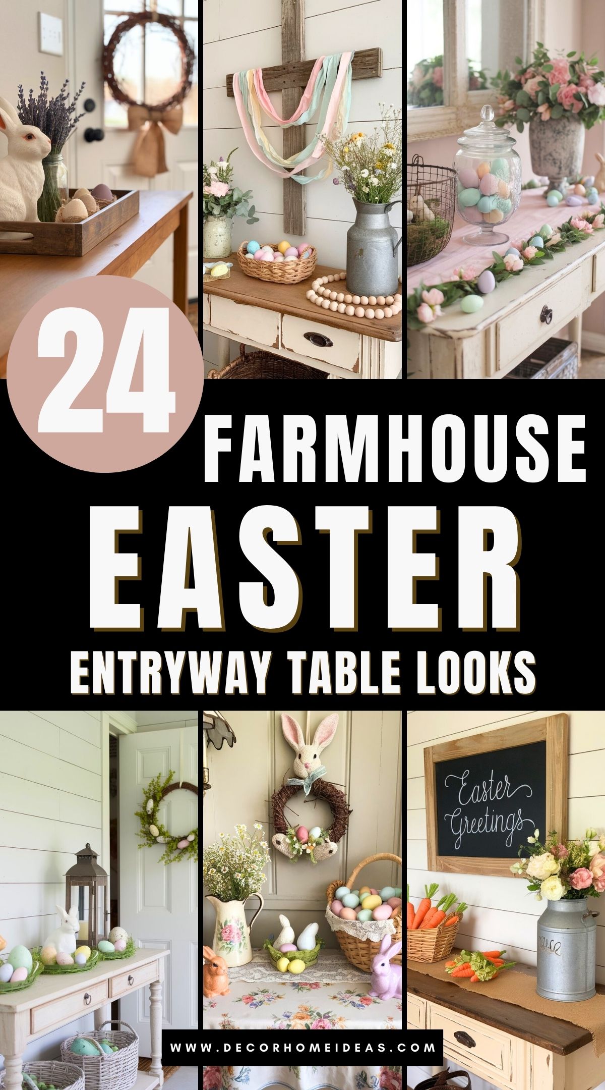 farmhouse easter entryway table decor 3