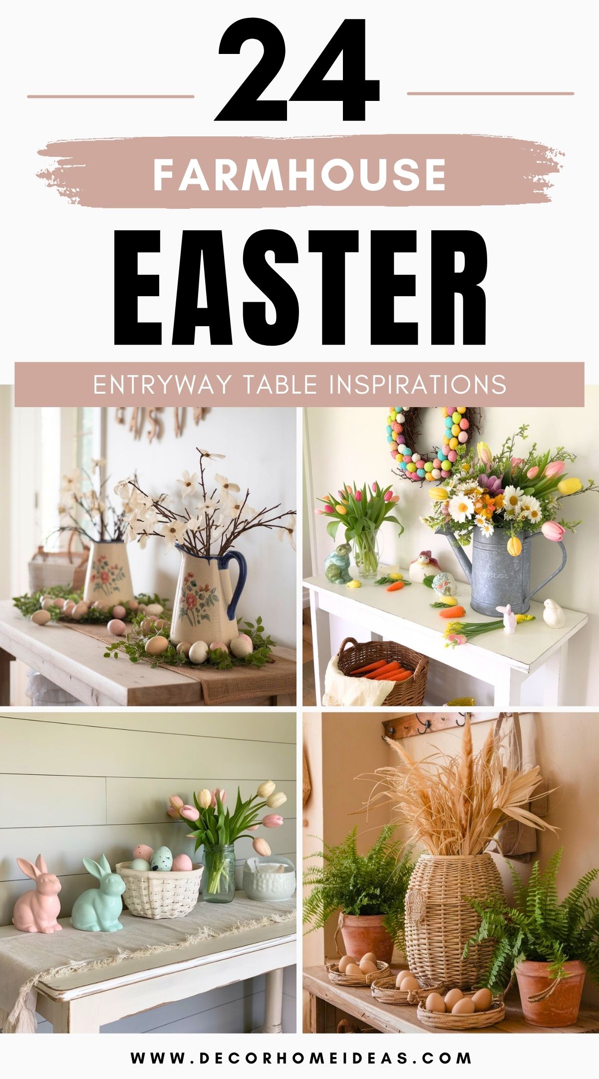 farmhouse easter entryway table decor 4