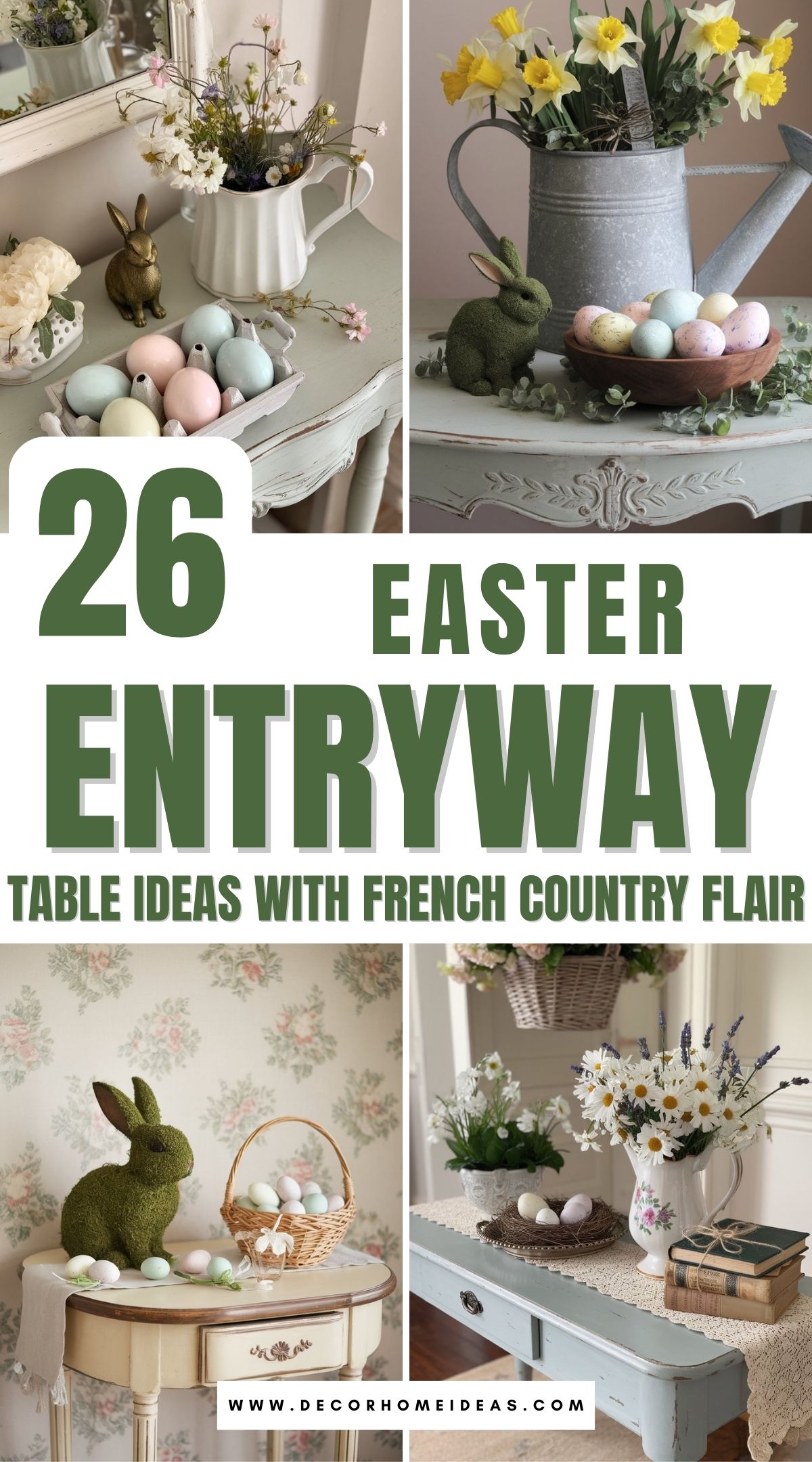 french country easter entryway table decor 2