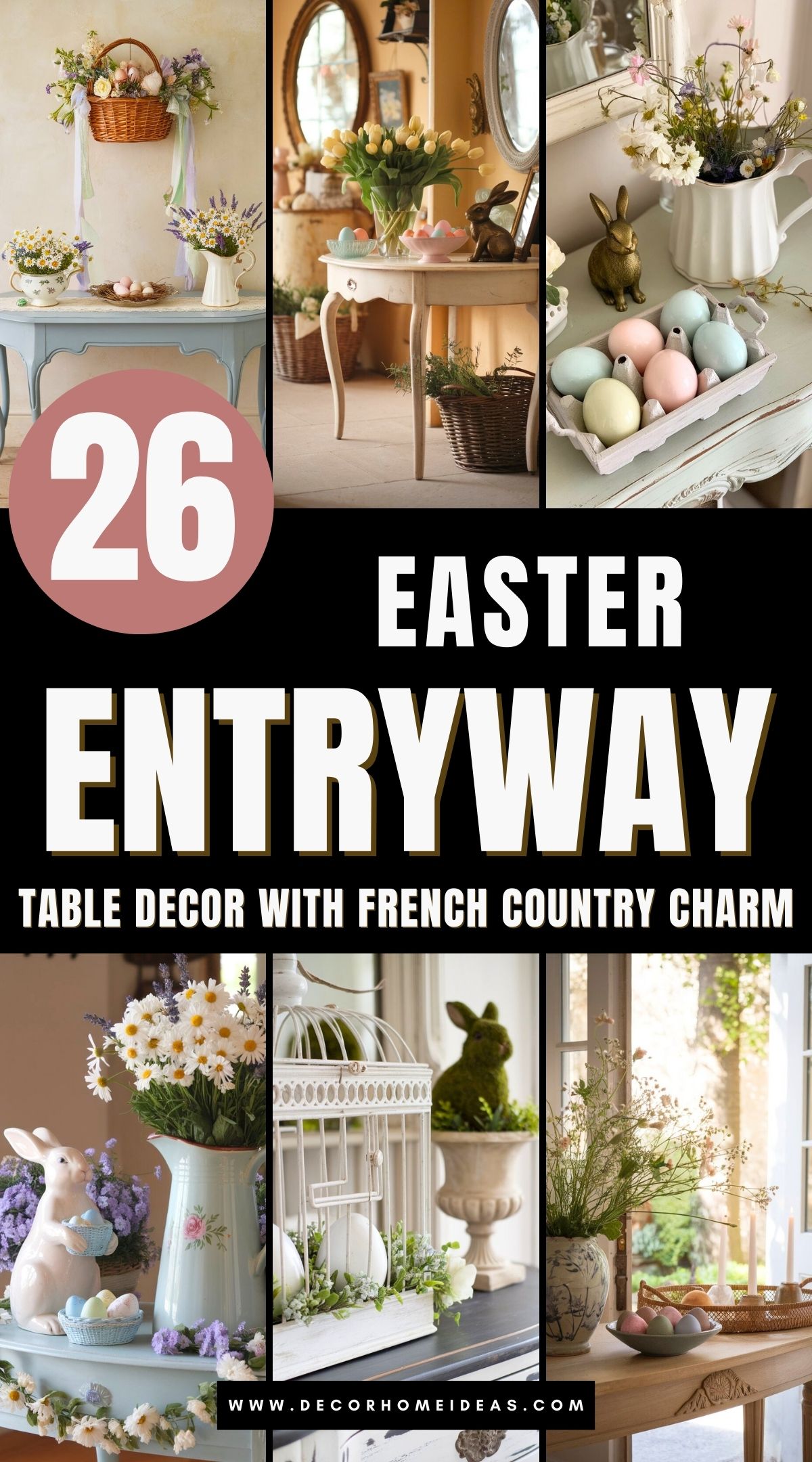 french country easter entryway table decor 3