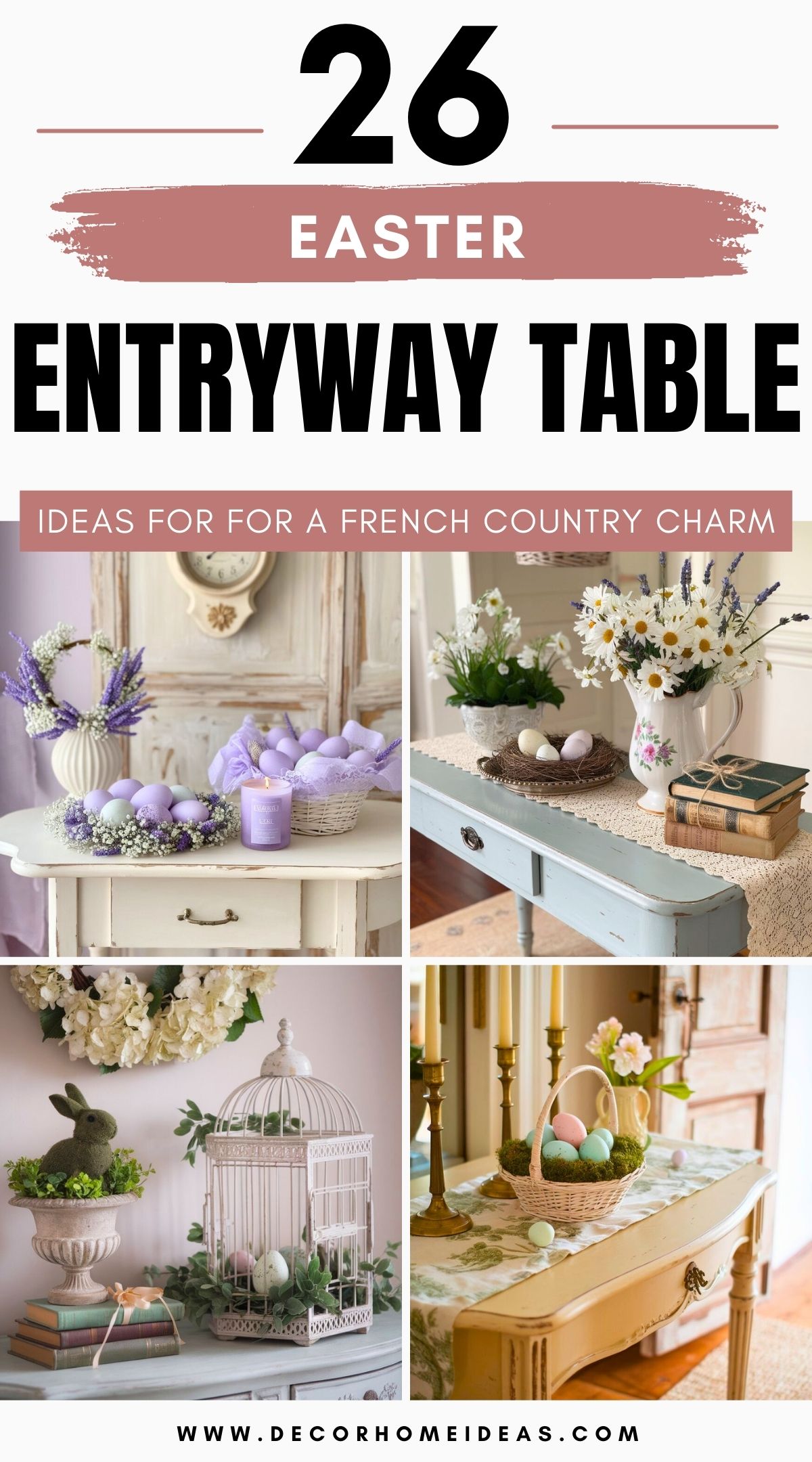 french country easter entryway table decor 4