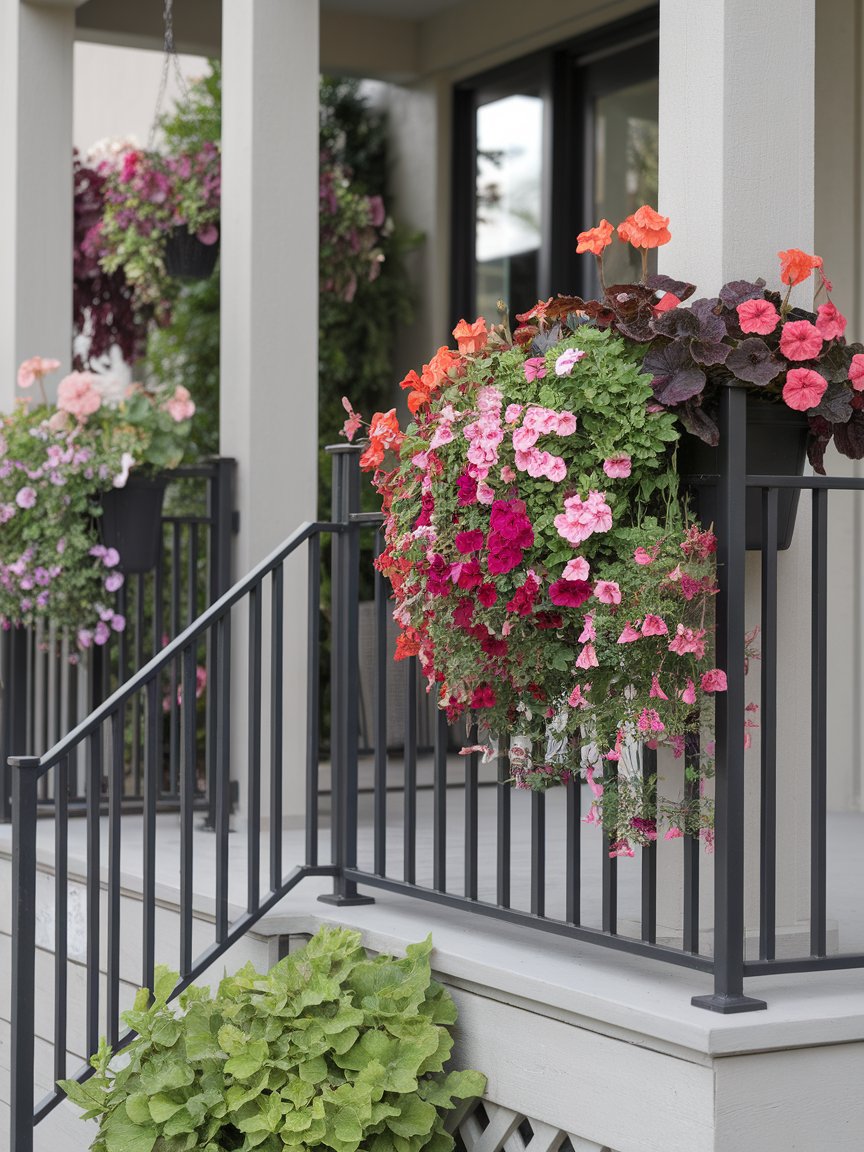 front porch flowers railings 12