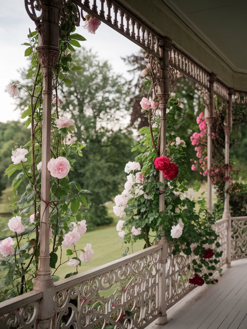 front porch flowers railings 13