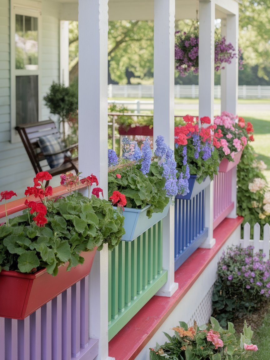 front porch flowers railings 15