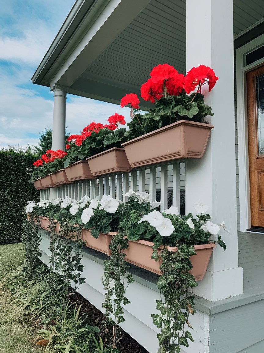 front porch flowers railings 16