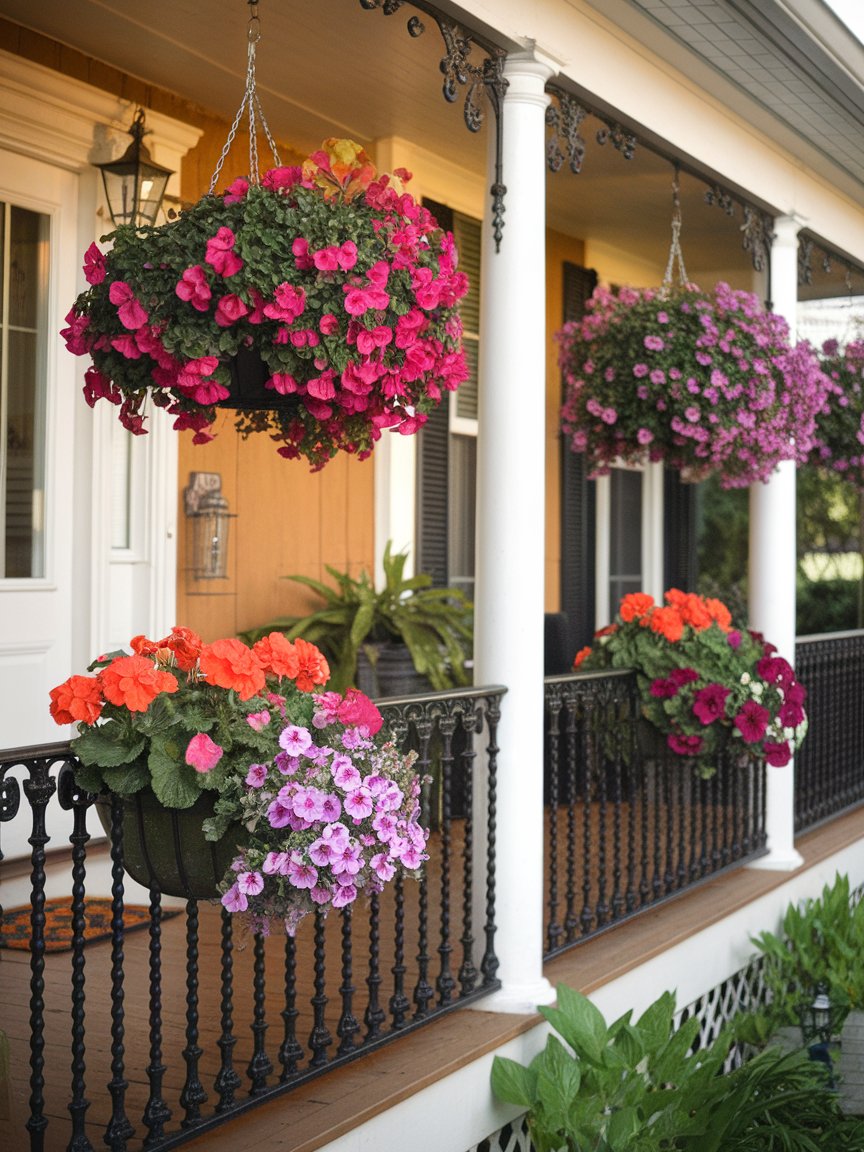 front porch flowers railings 19