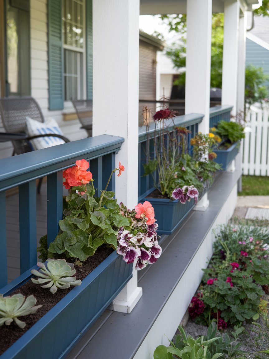 front porch flowers railings 2