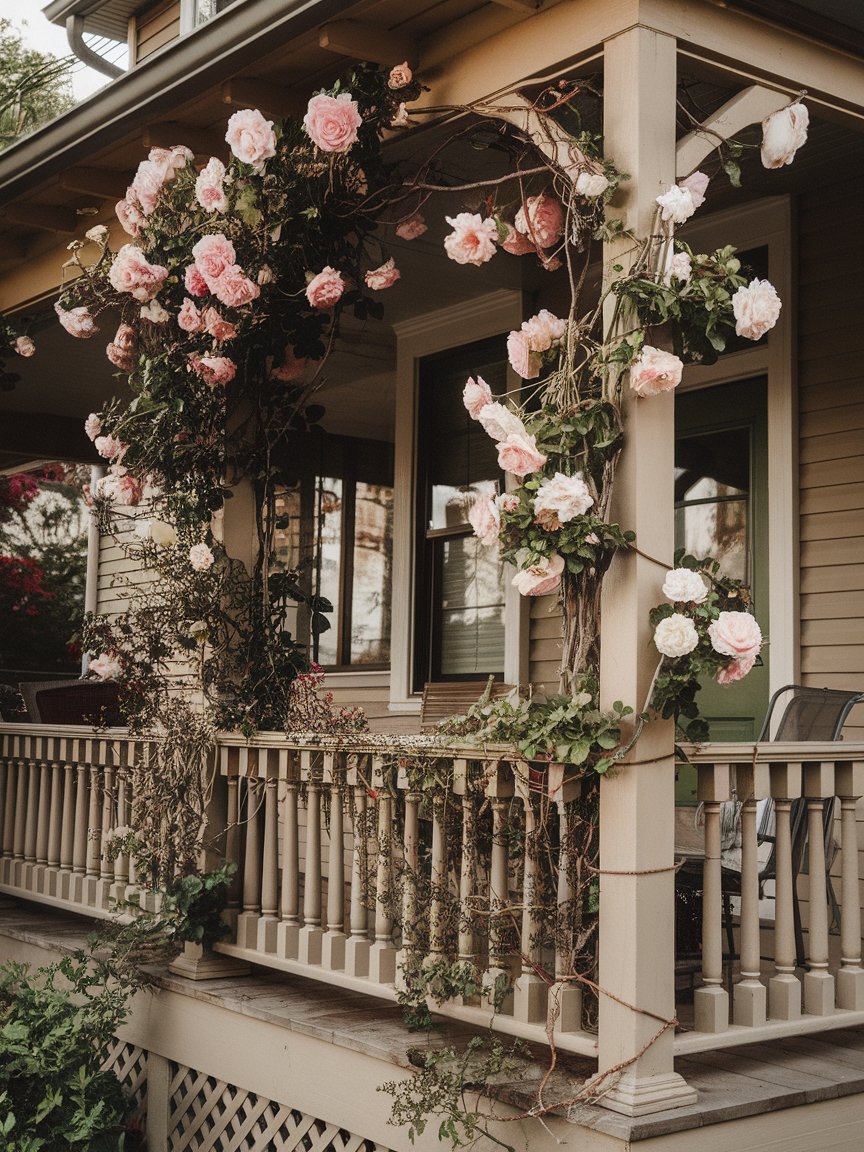 front porch flowers railings 4