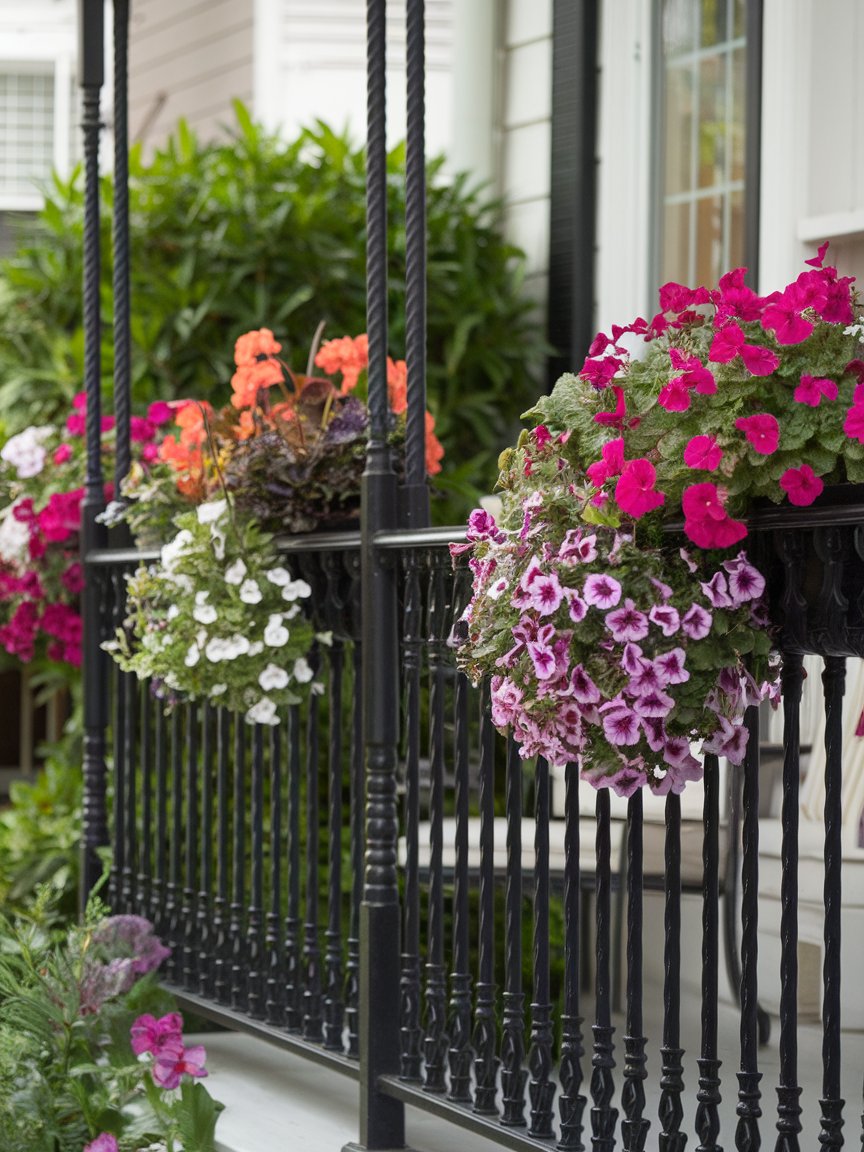 front porch flowers railings 5