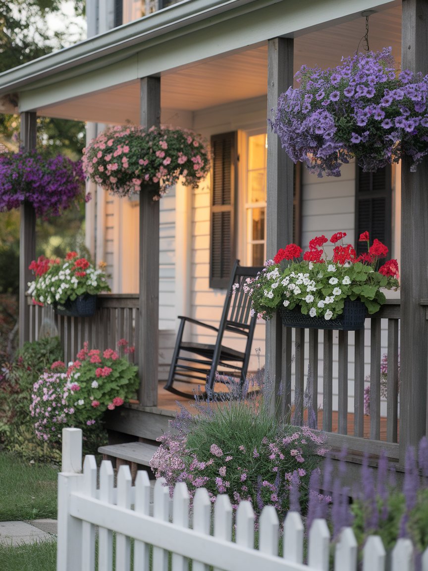 front porch flowers railings 7