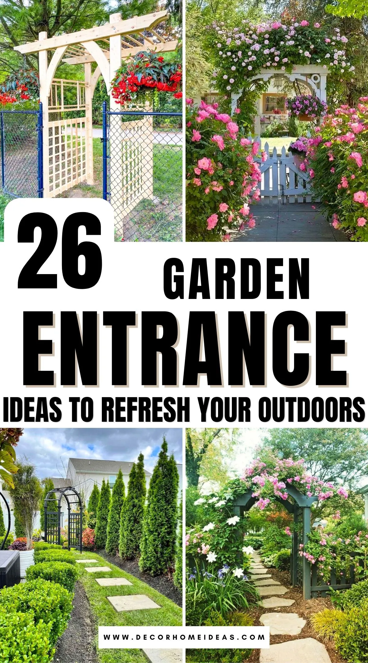 Discover 26 stunning garden entrance ideas that will refresh your outdoor space like never before. From rustic gates to charming archways, these designs are perfect for creating a welcoming and stylish vibe for your yard or garden. Click now to uncover creative ways to enhance your outdoor oasis with these gorgeous entrance styles!

