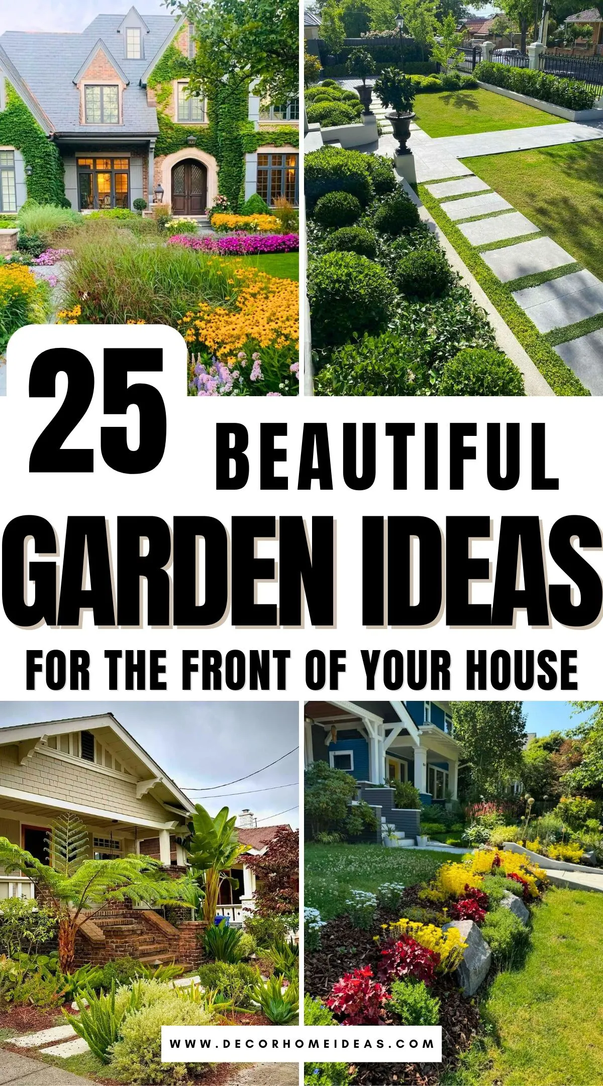 Discover 25 inspiring garden design ideas to enhance the front of your home and boost curb appeal. From lush flower beds to stylish pathways and charming decorative touches, these ideas will help you create a welcoming and beautiful first impression. Which will you try first?