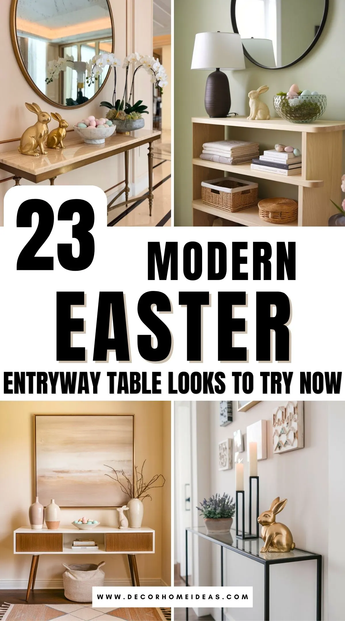 Elevate your decor with 23 modern Easter entryway table ideas that perfectly blend style and seasonal charm. These sleek and trendy designs are sure to impress your guests and bring a fresh spring vibe to your home.

