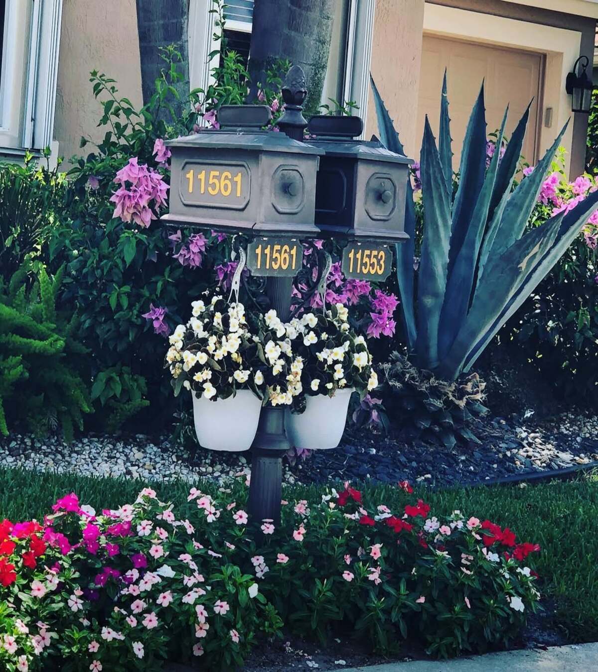 modern mailbox flower bed ideas 7