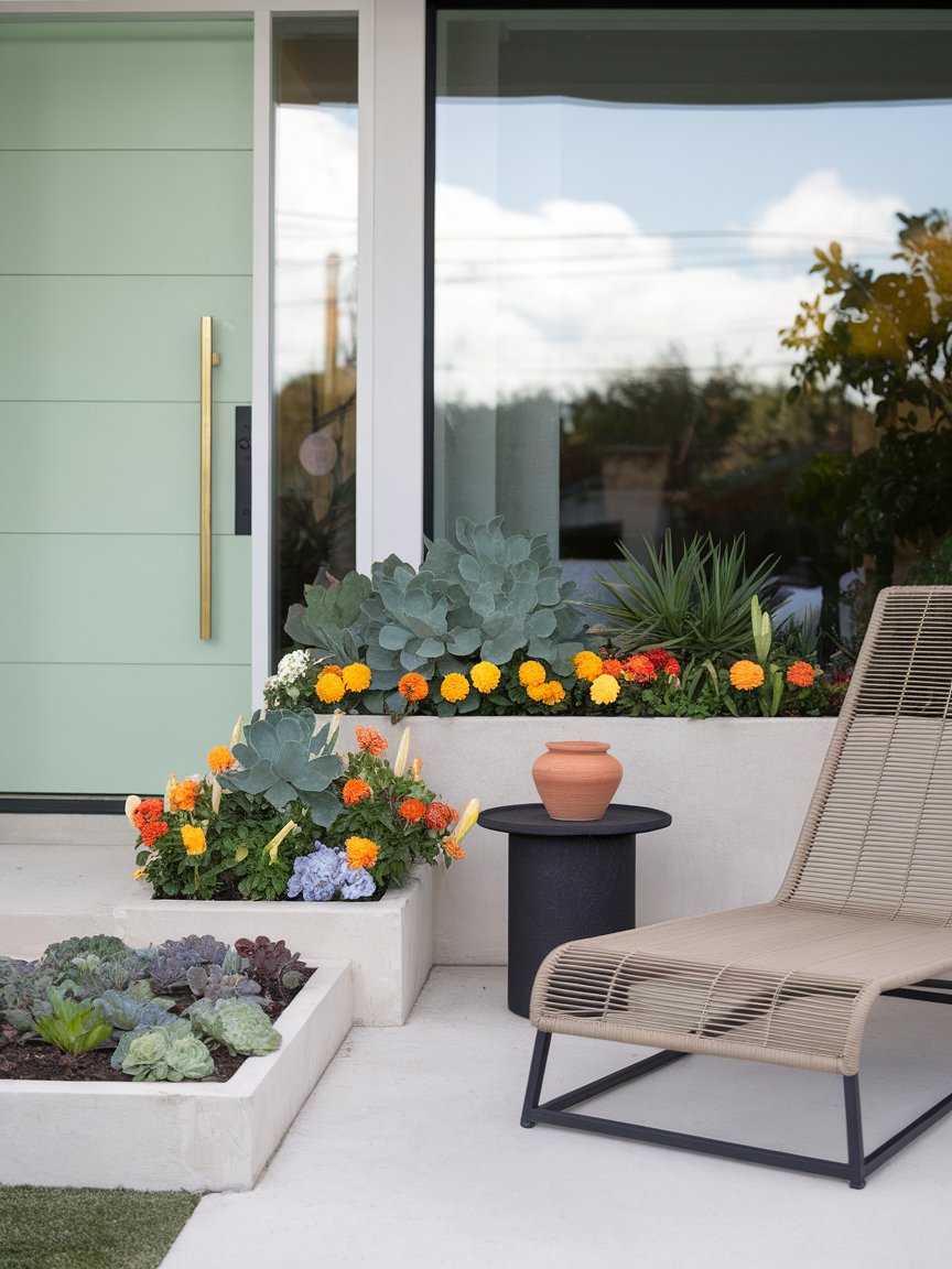 spring front porch green door 15