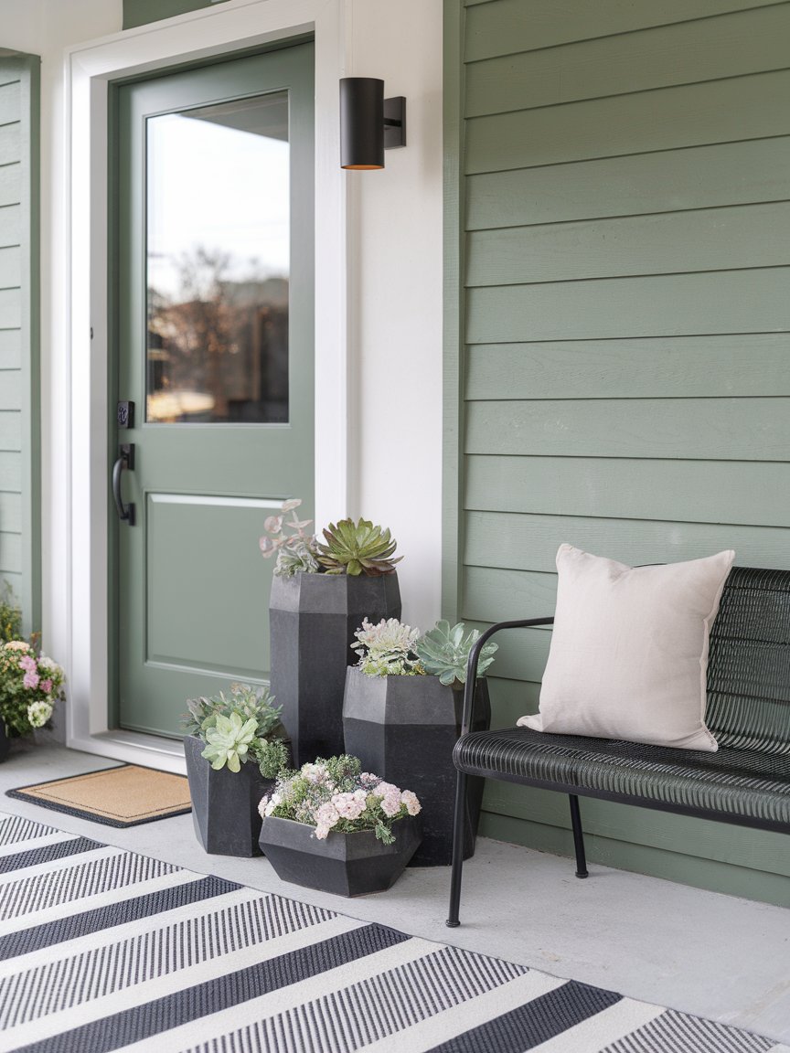 spring front porch green door 22