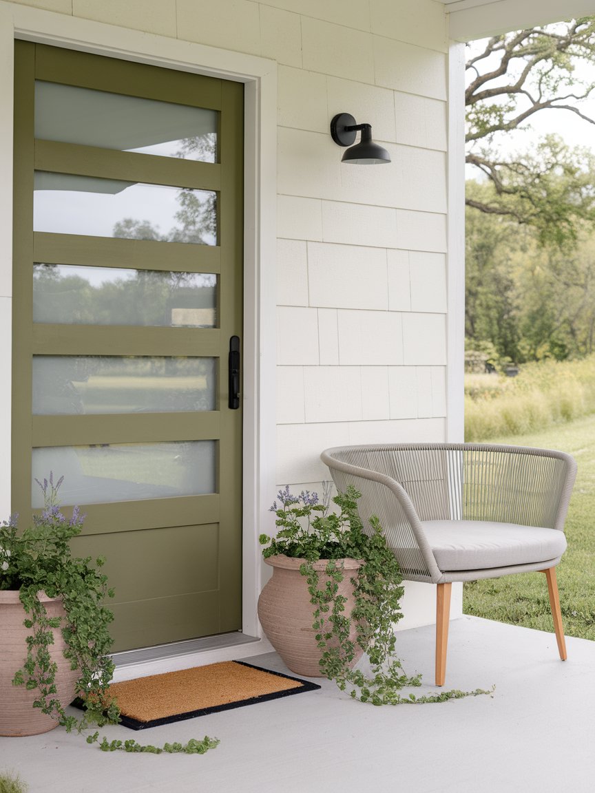 spring front porch green door 5