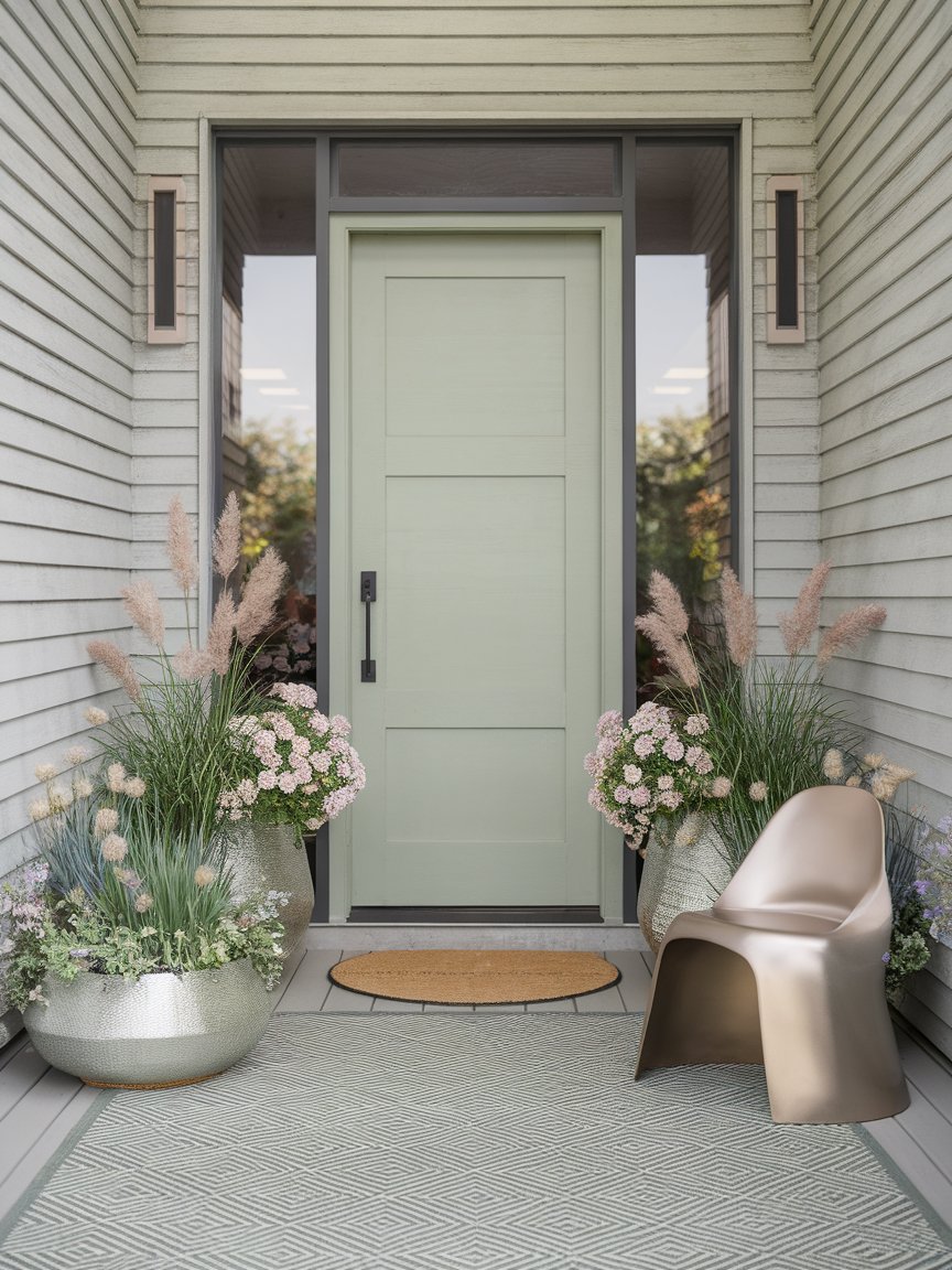 spring front porch green door 6