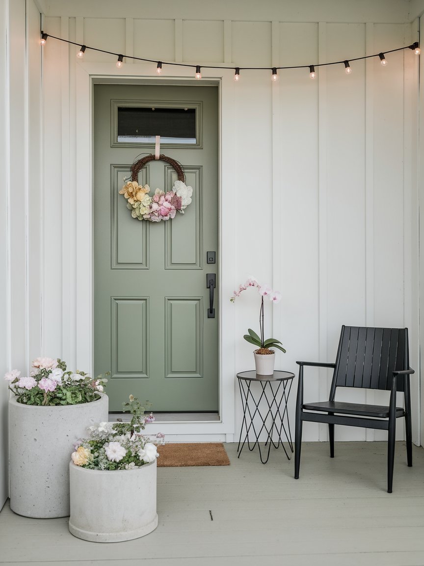 spring front porch green door 9