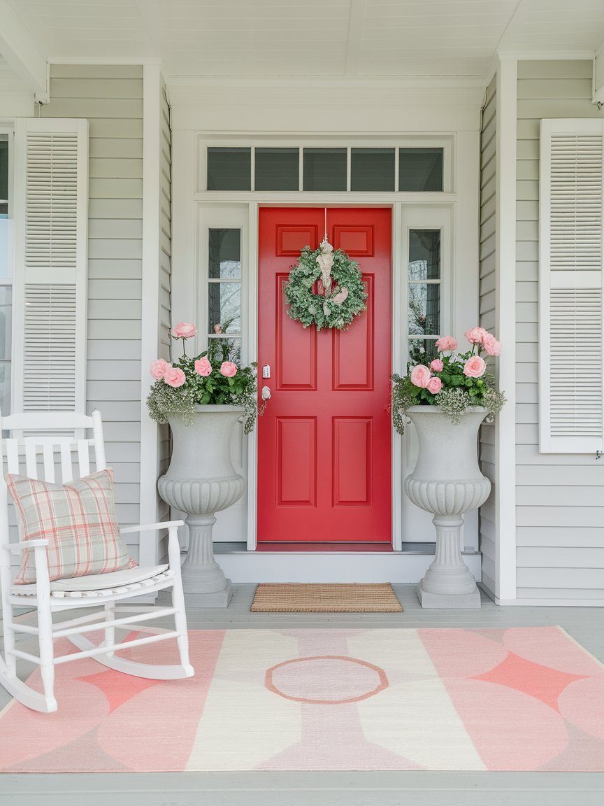 spring porch red door 1