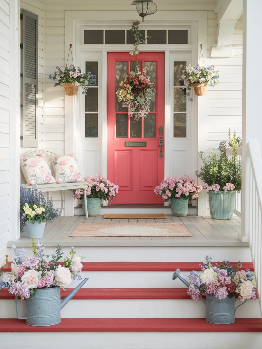 spring porch red door 10