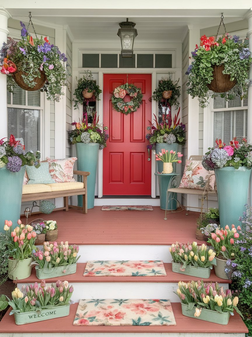 spring porch red door 15